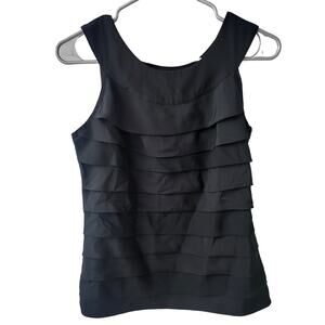 Black Merona Tiered Ruffle Sleeveless Blouse - XS